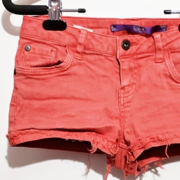 stretchy jeans shorts red orange red/ orange - Picture 8 of 8